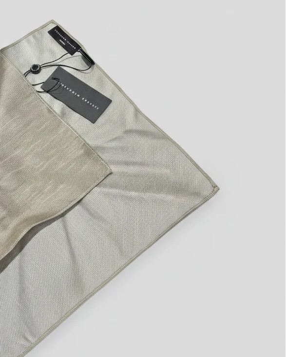 STHLM KRAVATT Handkerchief Silk Linen - Light Olive Melange
