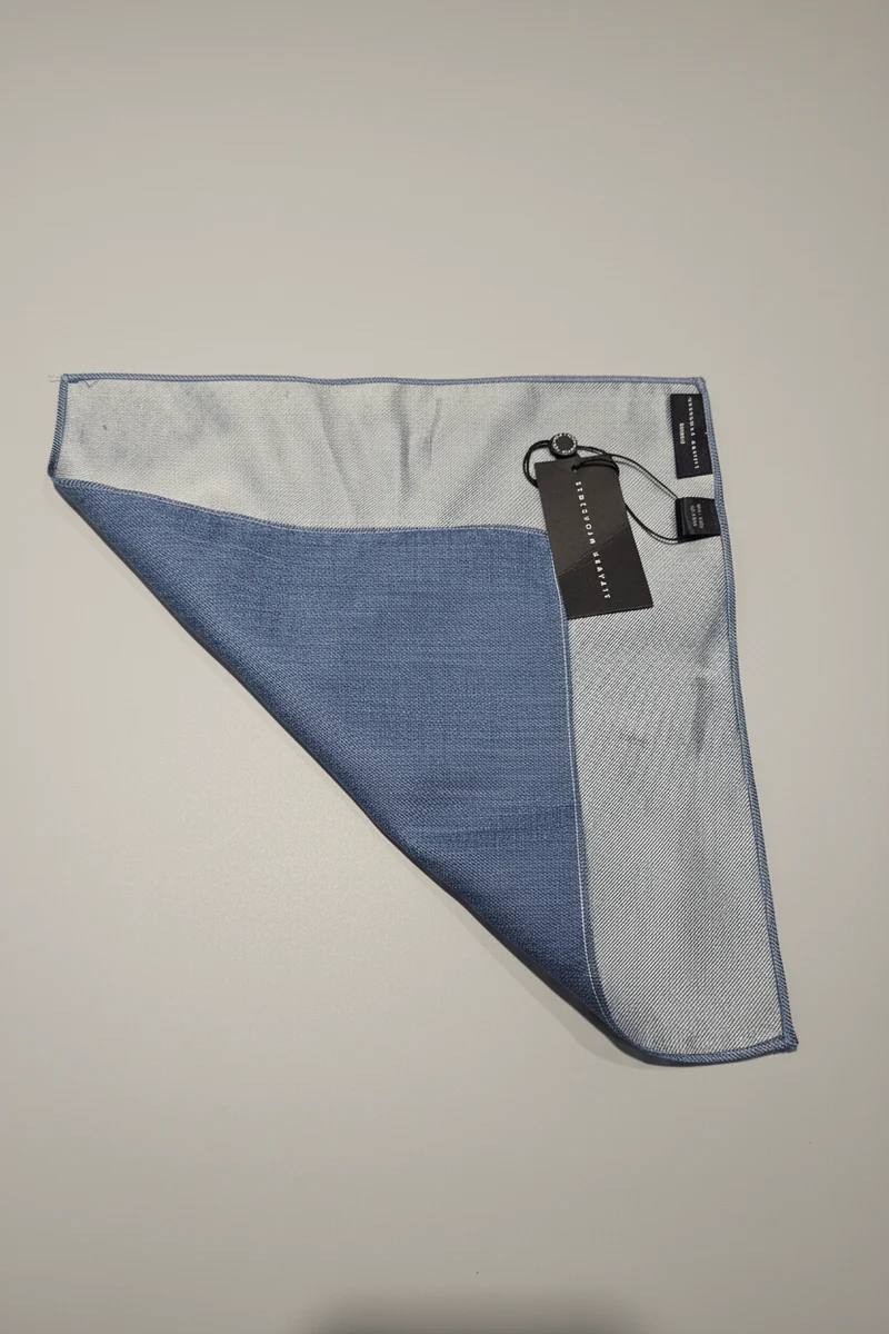 STHLM KRAVATT Handkerchief Silk Linen - Light Jeansblu Melange
