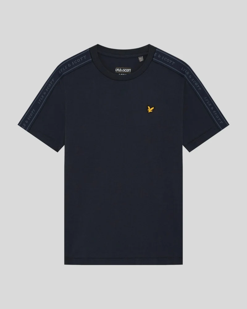 Cotton Blend Jacqaurd Tape T-Shirt