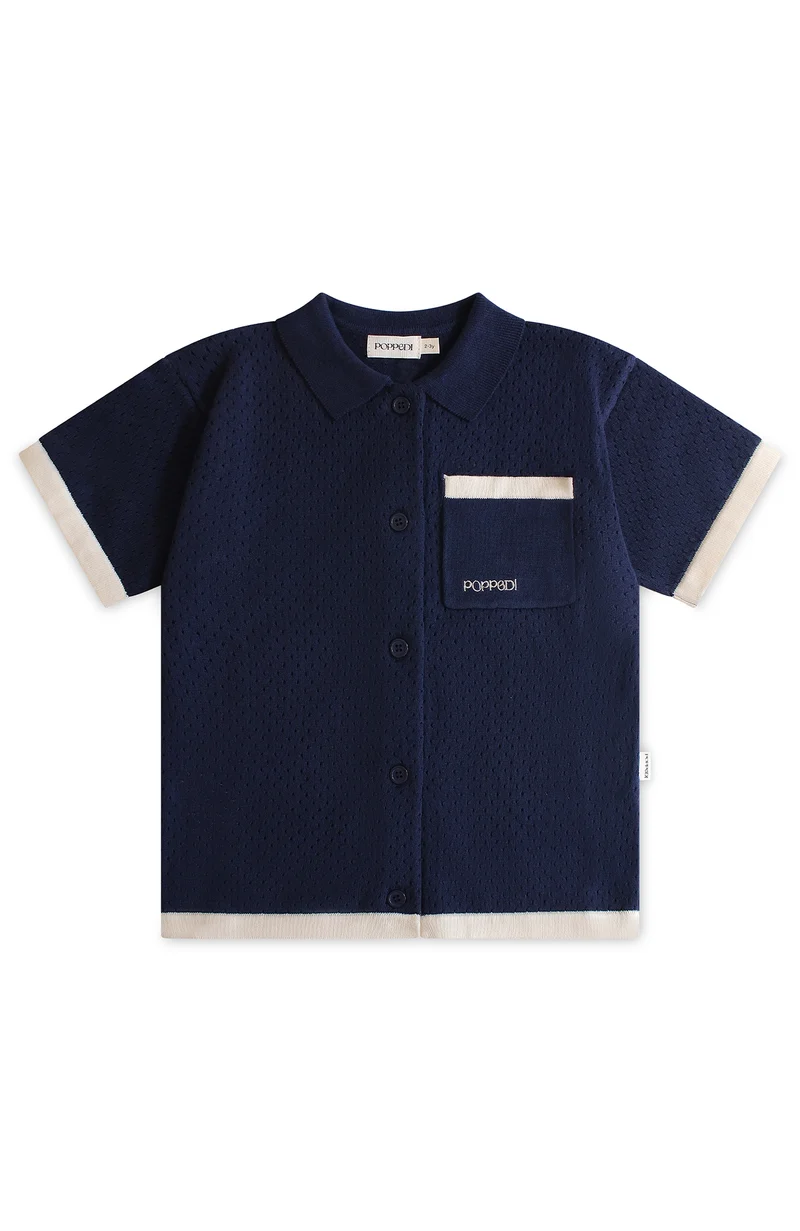 League Collar Shirt - Navy