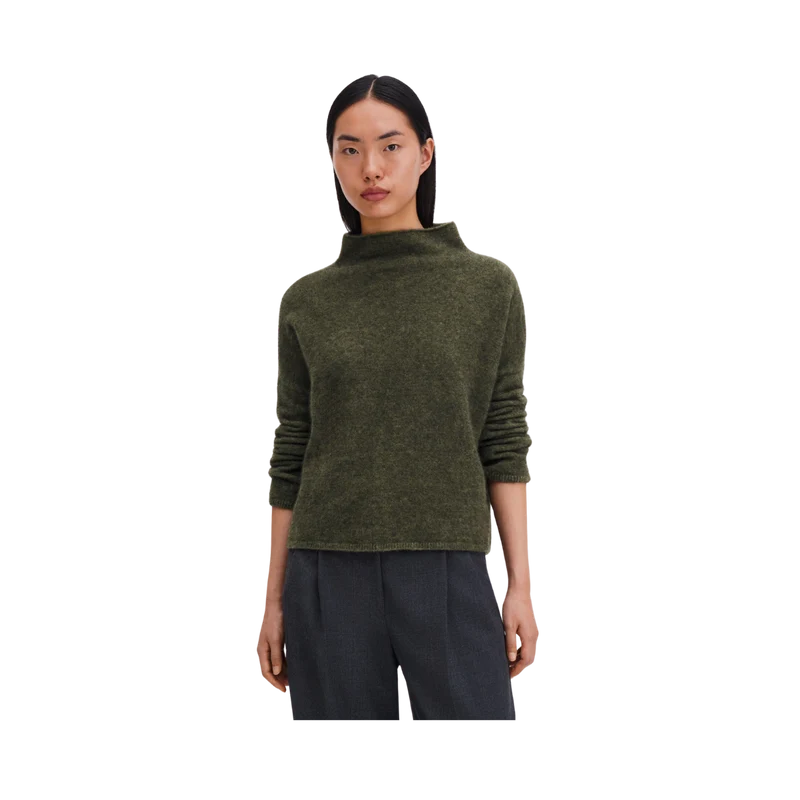 Mika Yak Funnelneck Sweater - Laurel Green