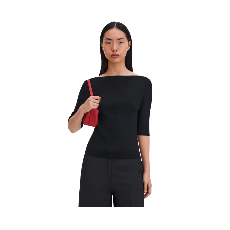 Boatneck Rib Top - Black