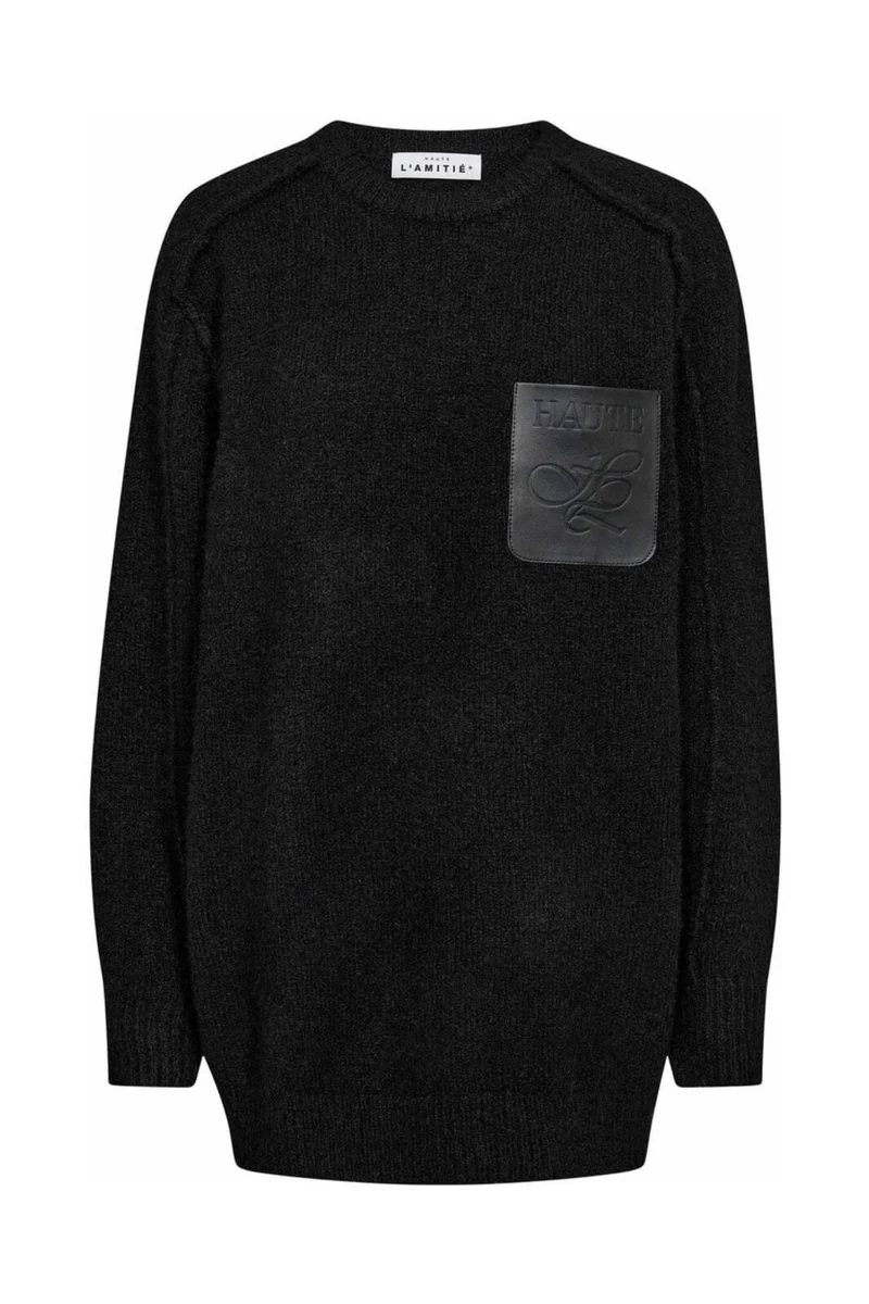 Haute L'Amitié - Darcia Reverse Ovesize Pocket Knit HL10778 - Antracit Melange
