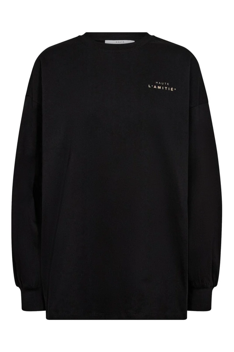 Haute L'Amitié - Crew Neck Ls Tee HL10420 - Black/ Walnut Print