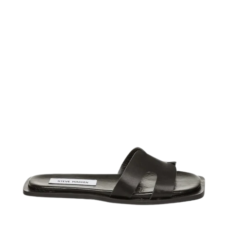 Sofia Slides - BLACK LEATHER