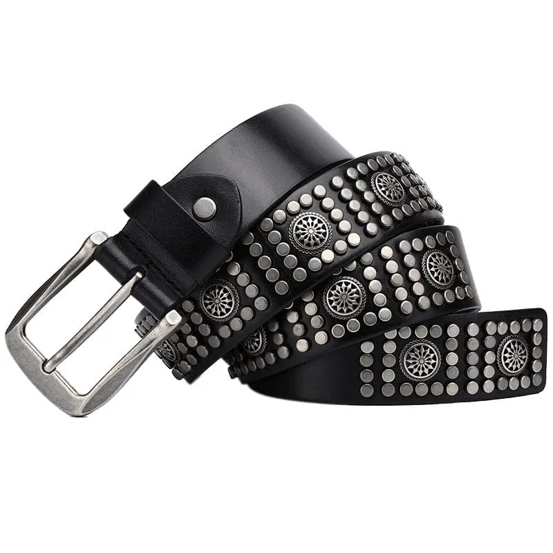 Punk vintage nitar för män läderbälte