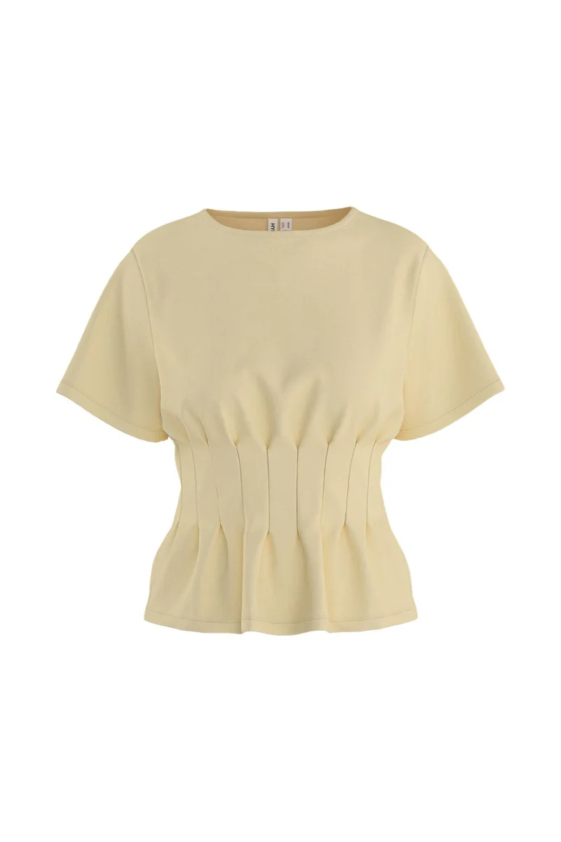 Hypedrop - Hdsana Ss Pleated T-Shirt 32001017 - 5220667 - Anise Flower