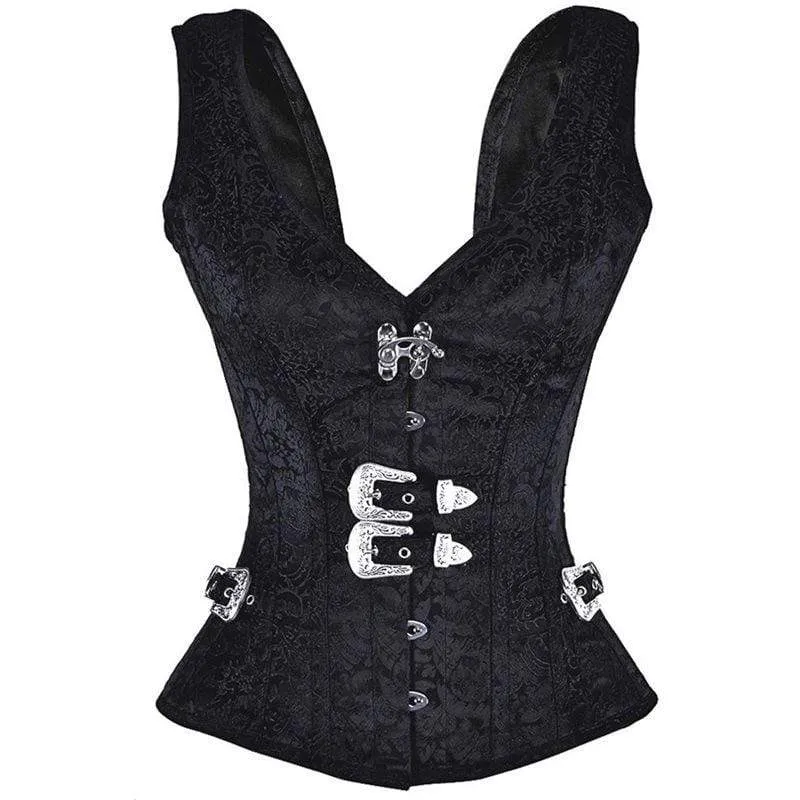 Gothic Jacquard Overbust-korsetter för kvinnor