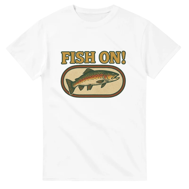 T-shirt Original – Fish On! (Regnbåge)