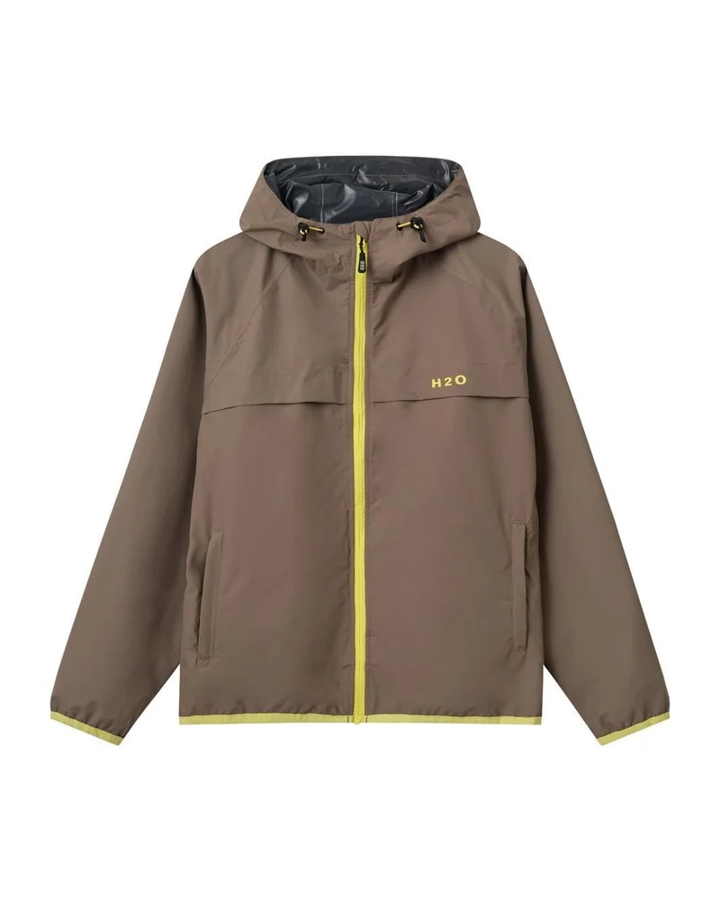 H2O - H2Rømø Festival Lw Rain Jacket Packable 100980-2 - 7023 - Dusty Oak/Just Yellow