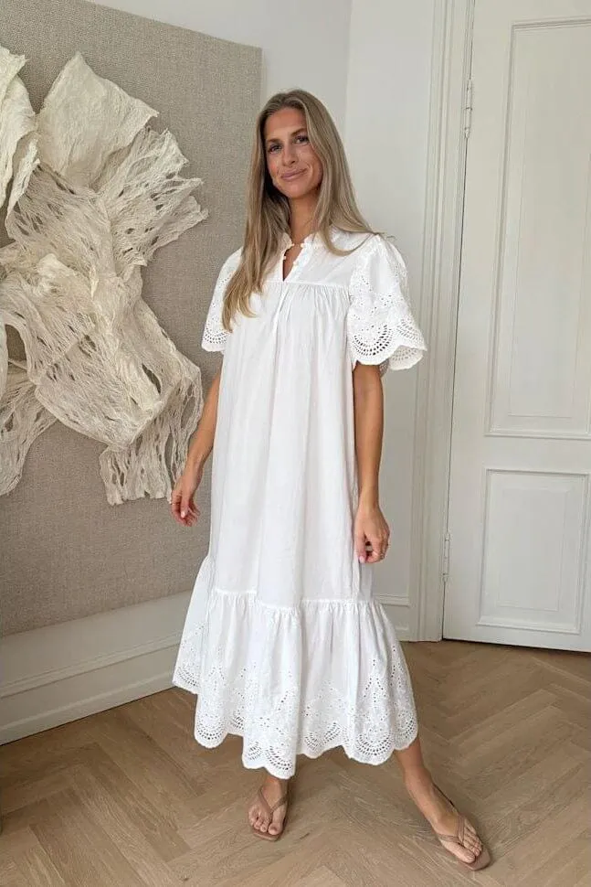 BYIC - Solveigic Long Dress A23930 - White Embroidery
