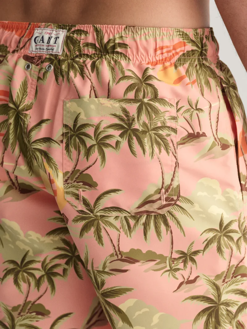 GANT Hawaiian Print Swim Shorts - Peachy Pink