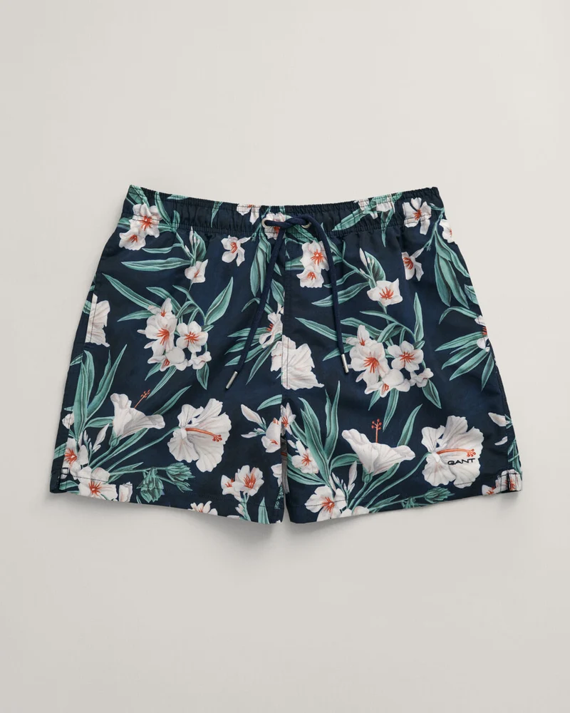 GANT Oleander Print Swim Shorts - Evening Blue