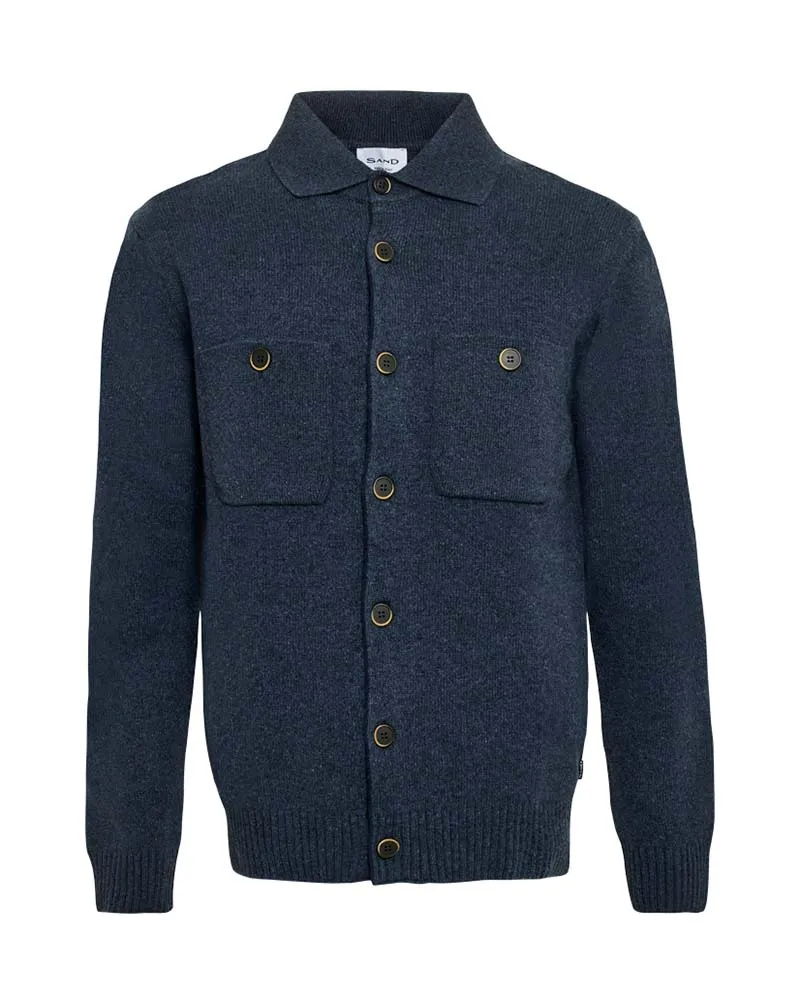 SAND Trani 5650 Buttoned Cardigan - Blue