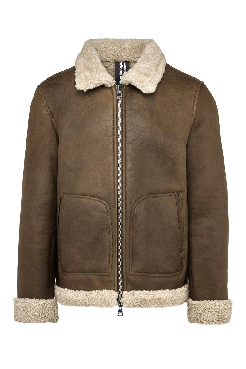 BOMBOOGIE Shearling Jacket - Brown