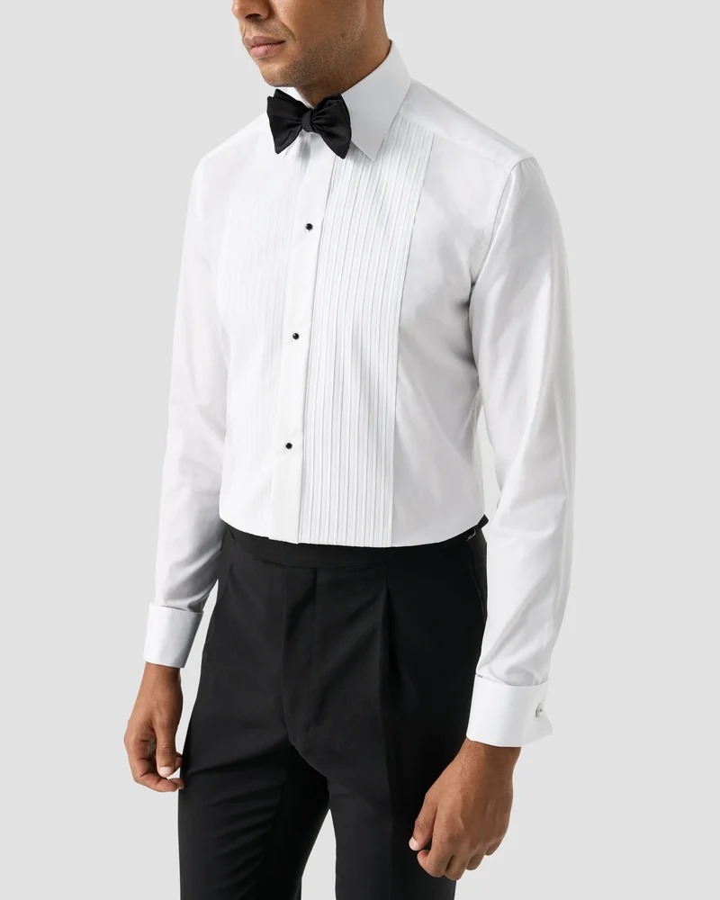 ETON Tuxedo Shirt Pleated Slim - White