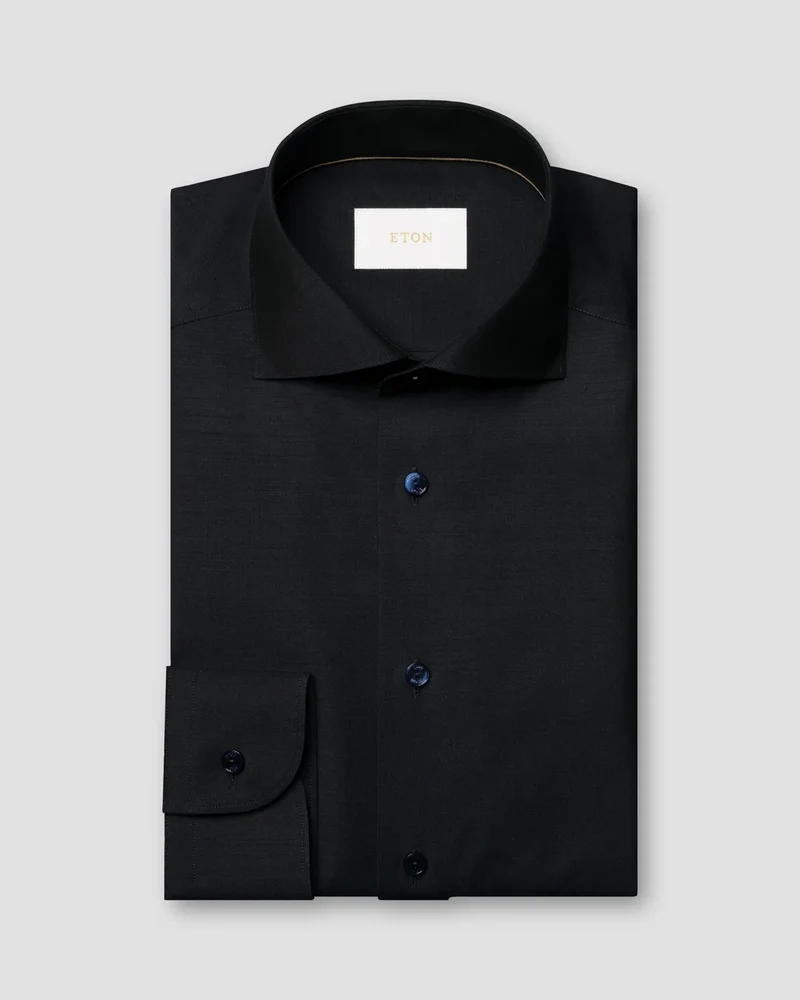 ETON Super 120 Merino Wool Shirt Contemporary - Navy