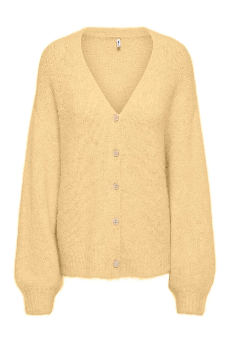 Only - Onlnordra Ls Vneck Cardi Knt - 5067179 Sunlight Melange/Fmop Button