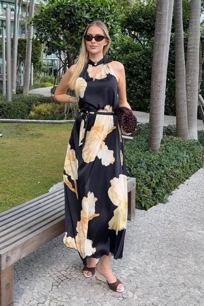 Karmamia - Heather Dress 2349 - Gold Maxi Flower