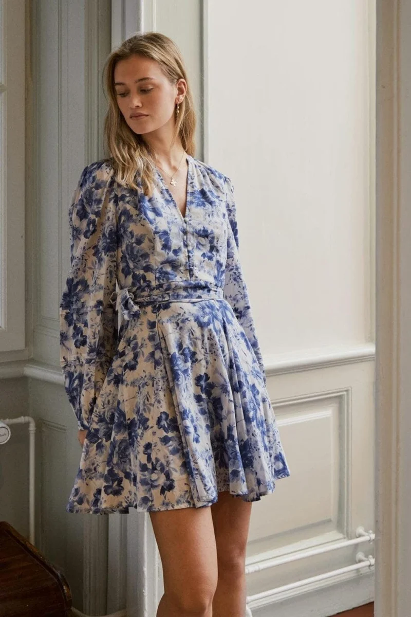 Neo Noir - Marise Print Dress 168743 - 145 - Light Blue