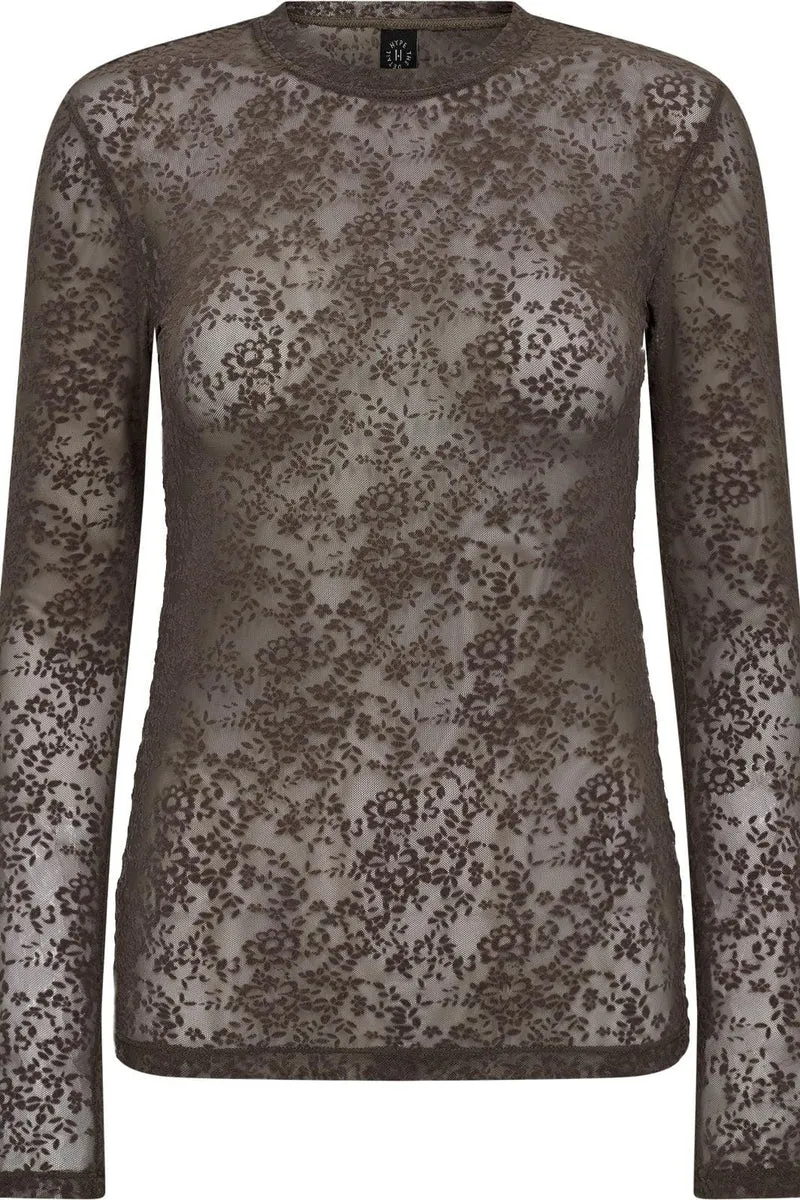 Hype The Detail - Lace Blouse 852-14 - 2 - Brun