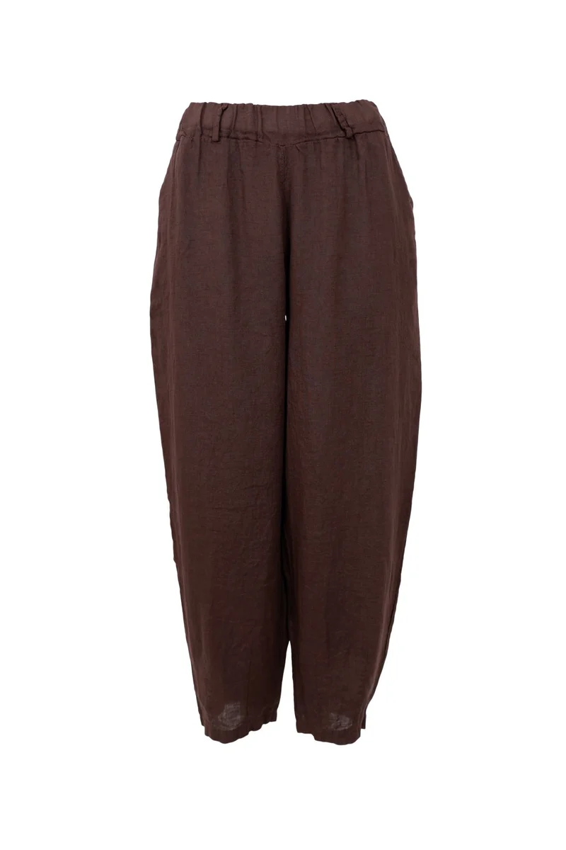 Black Colour - Bcmelina Barrel Linen Pant 41113 - Coffee