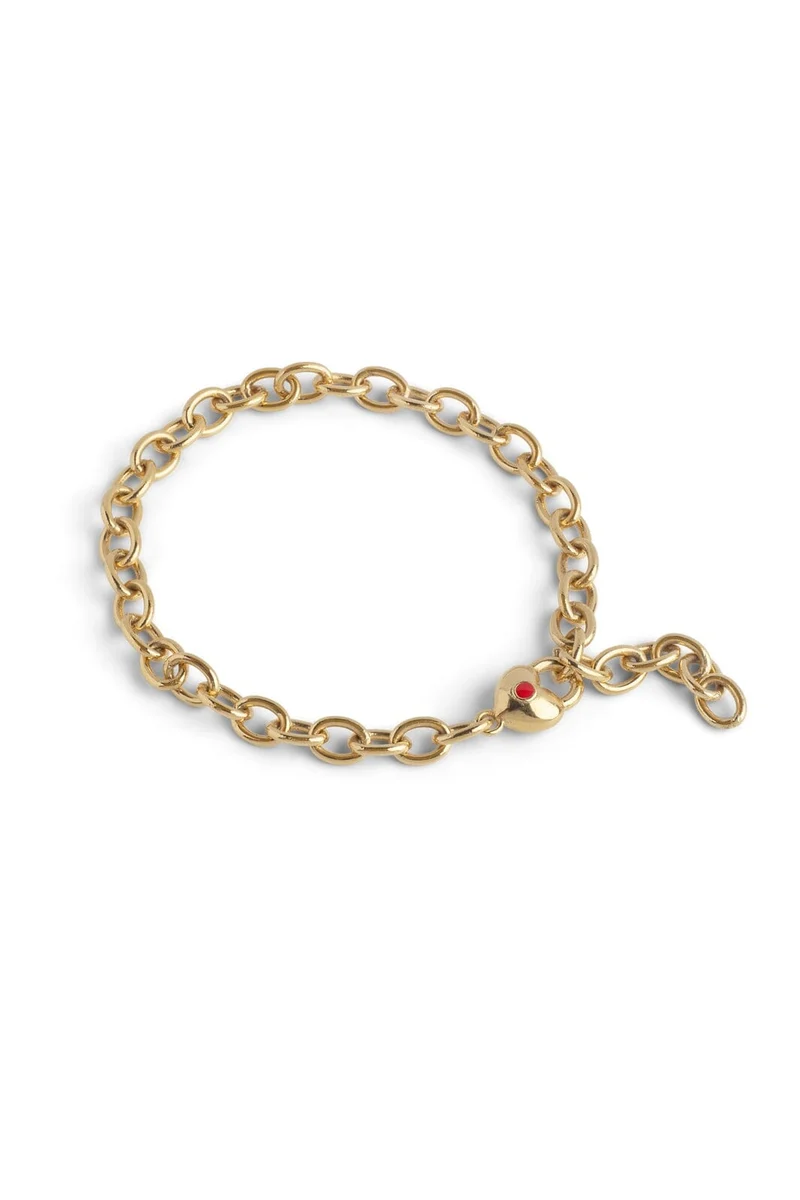 Enamel Copenhagen - Bracelet, Heart Keeper B166gb - Red