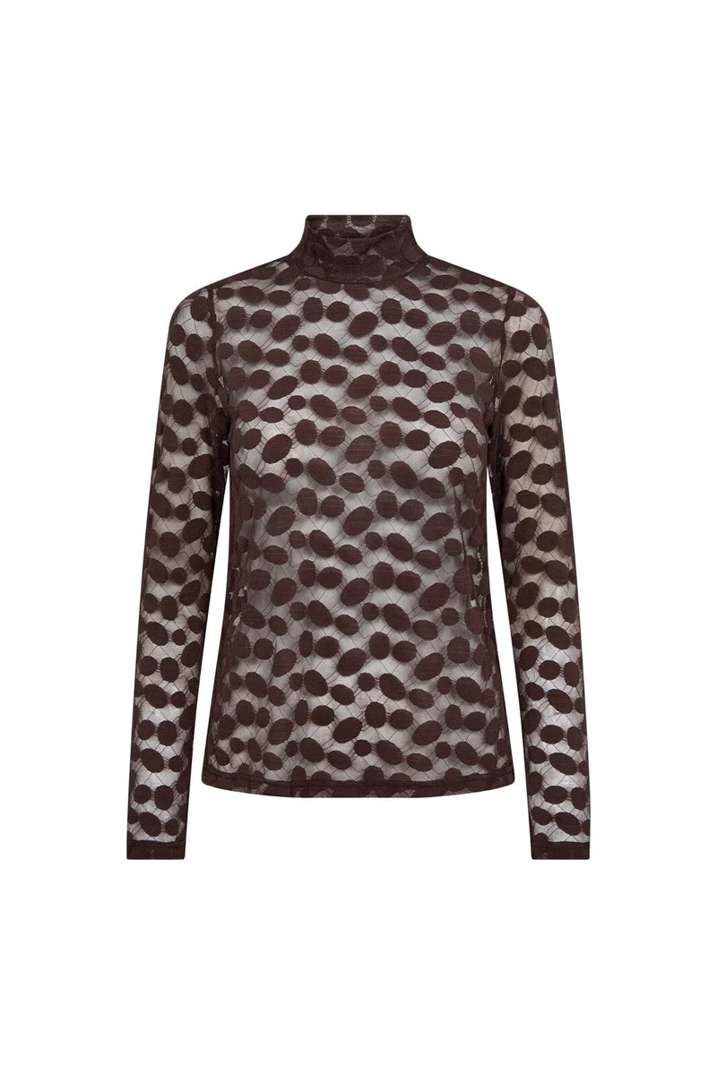 Co´Couture - Penolacc Turtleneck Blouse 500267 - 20002 - Brown