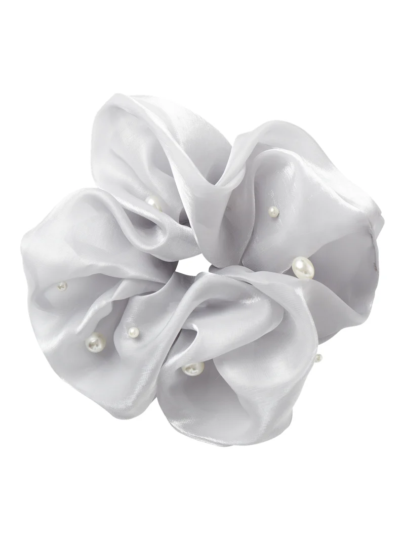 Stor Scrunchie Hårsnodd m. pärlor