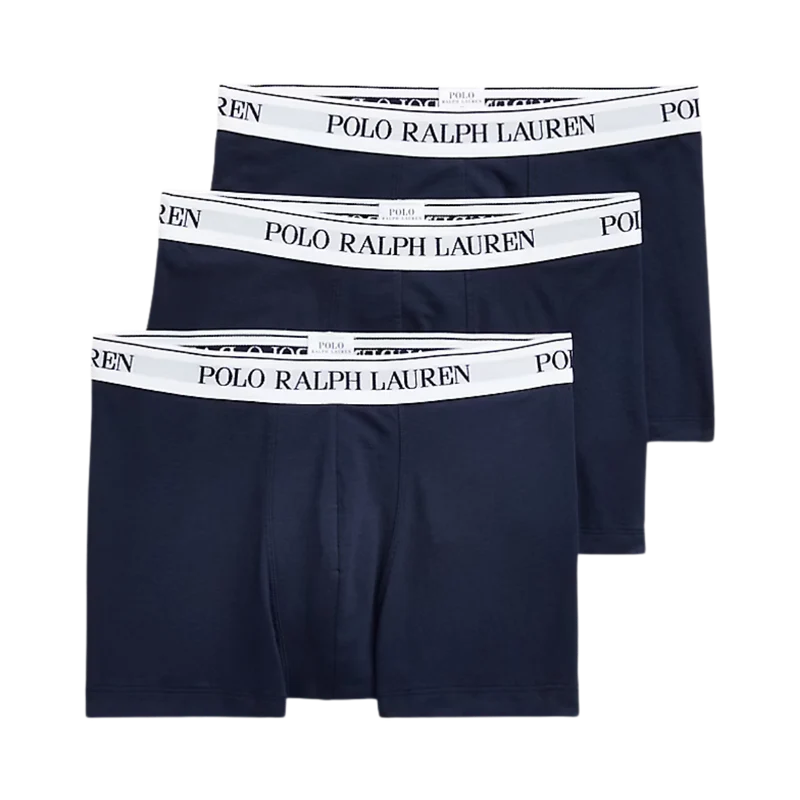 Stretch Cotton Trunk 3-Pack - Navy/White