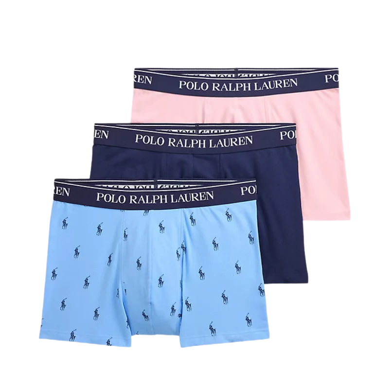 Stretch Cotton Trunk 3-Pack - Blue/Pink/Navy