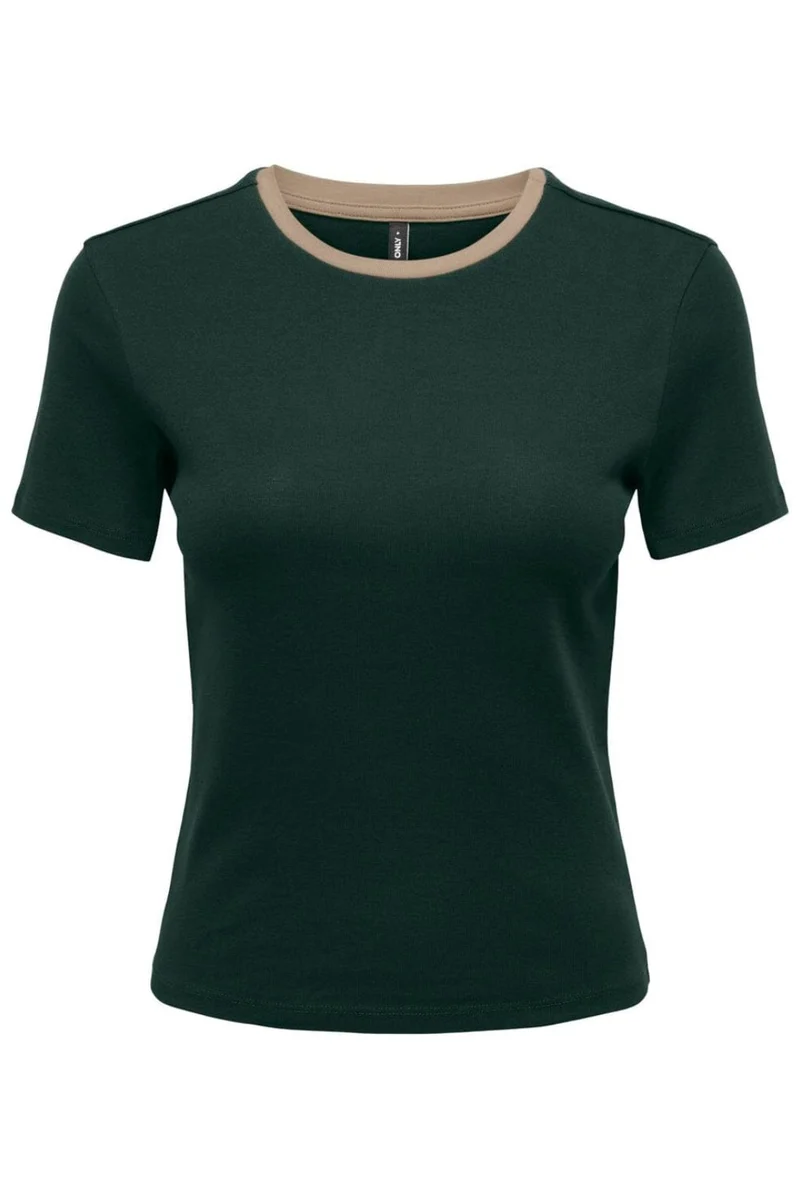 Only - Onlbina S/S Short Top Solid - 5209941 Scarab Biscotfi Contrast