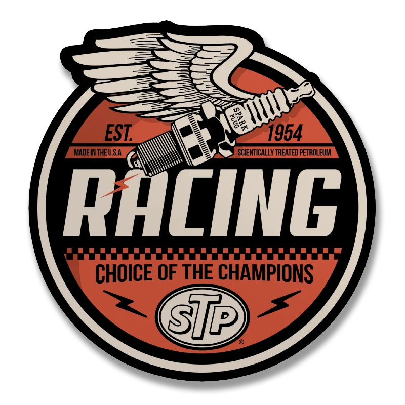 STP Vintage Racing Sticker