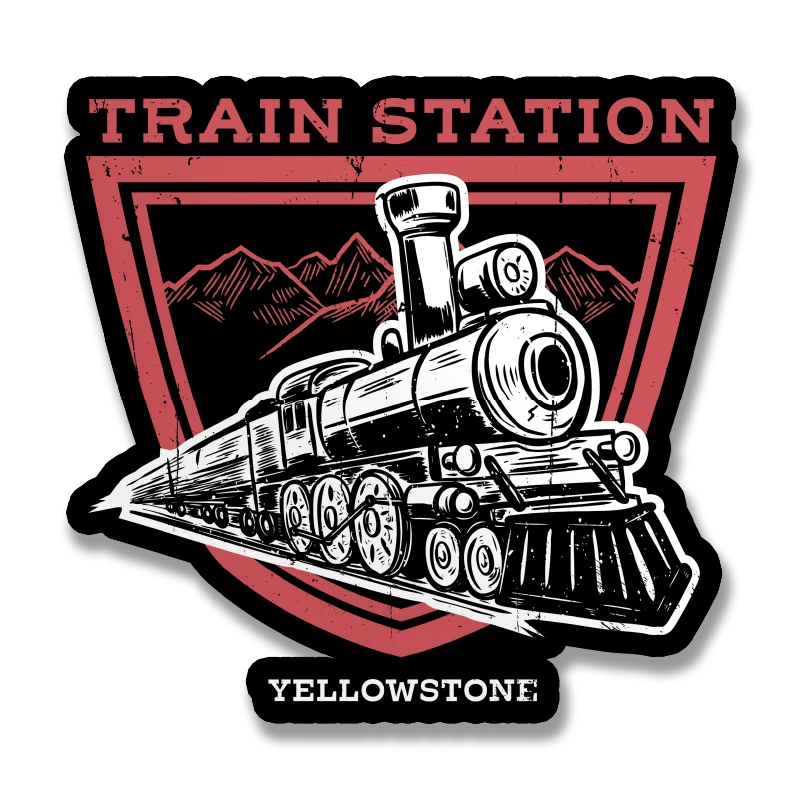 Yellowstone Train Station Sticker
