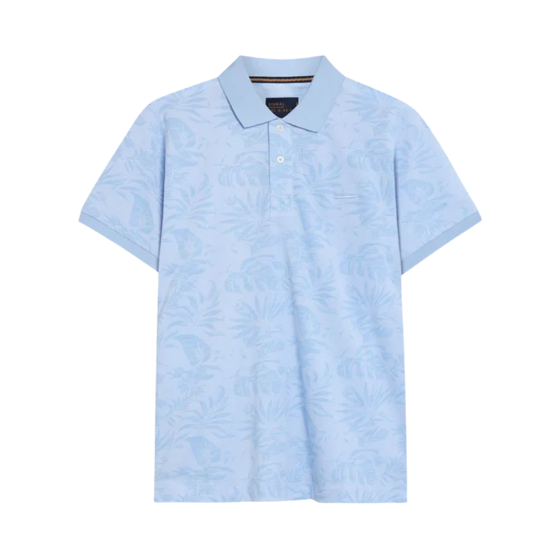 RavenSi Aop Jaquard Polo - Blue Wind