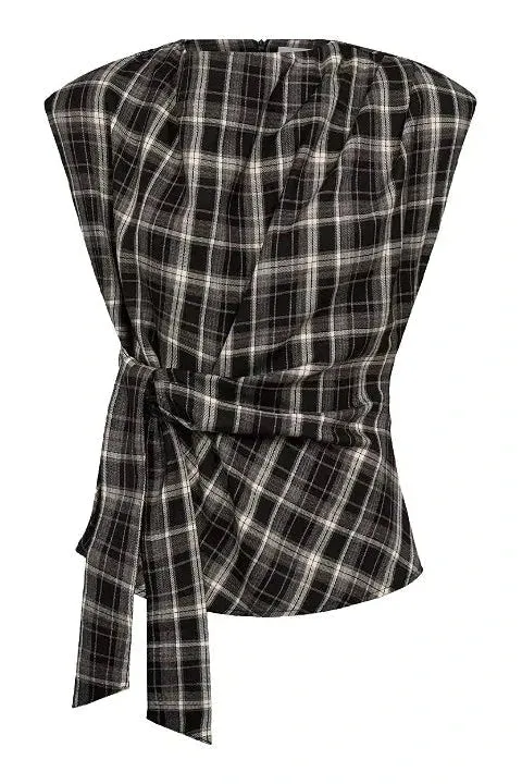 Co´Couture - Dagnycc Check Pleat Top 500070 - 65001 - Black