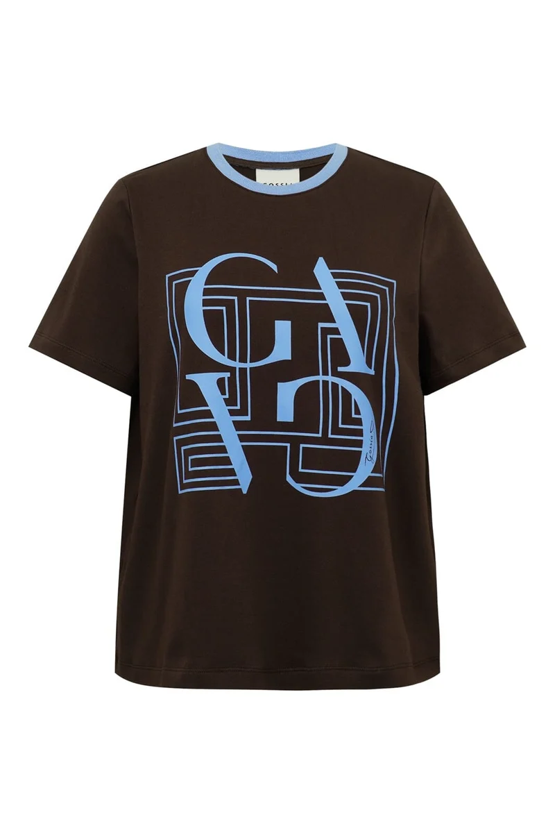Gossia - Basgo Tee G2850 - Chocolate / Blue Print