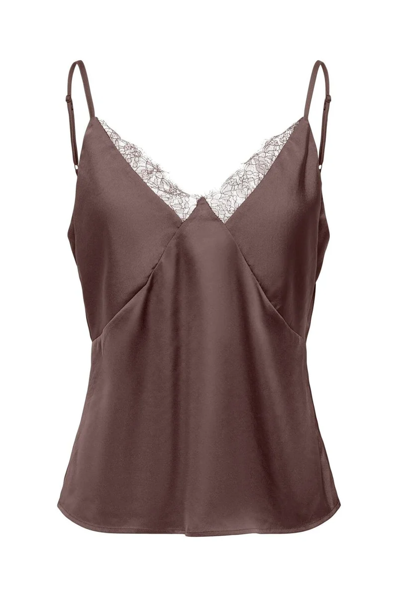 Only - Onlfaraya Strap Lace Satin Top - 5092387 Shopping Bag