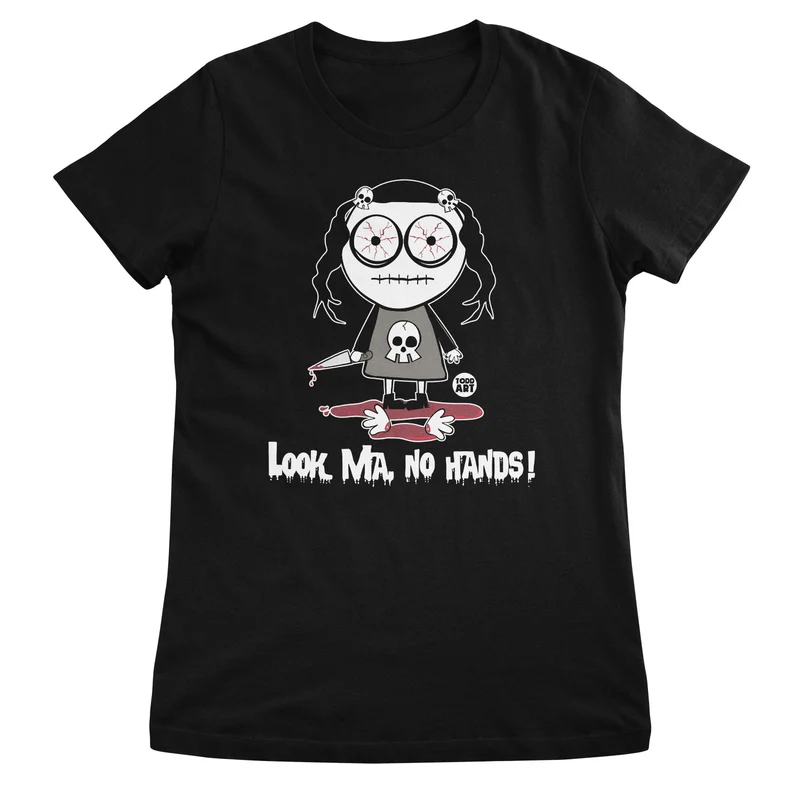 Look Ma - No Hands! - ToddArt Girly Tee