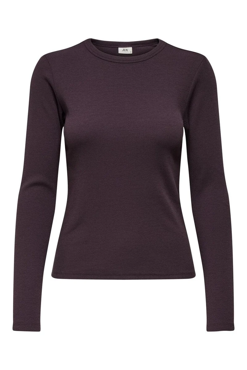 JDY - Jdysolar L/S O Neck Top Dia - 4890445 Fudge