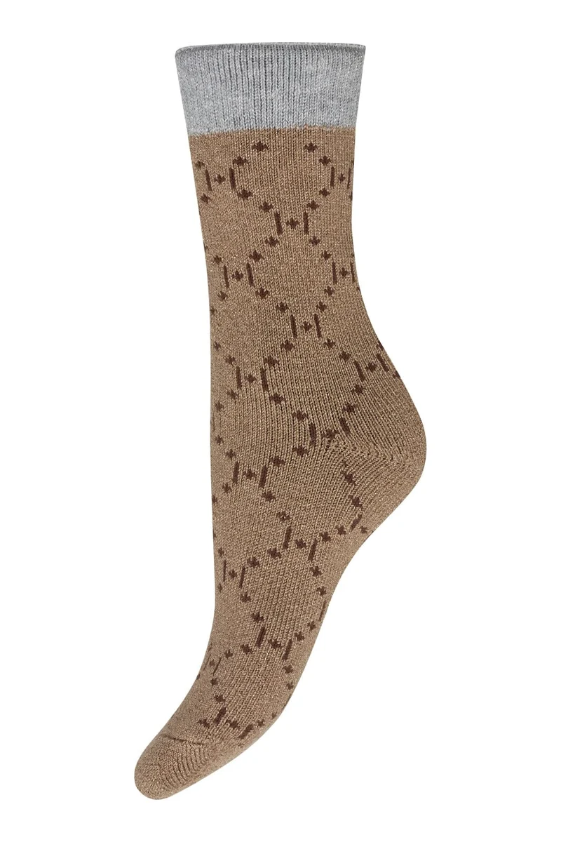 Hype The Detail - Cosy Socks Logo 37345-75 - 9002 - Sand