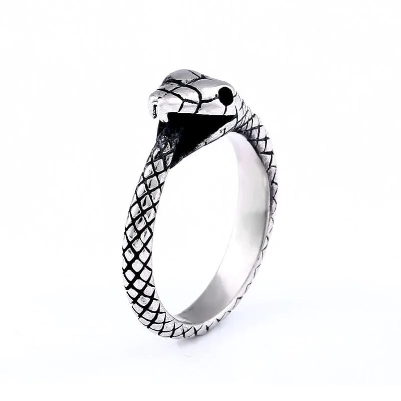 Gothic Punk Slender Snake Ring för män