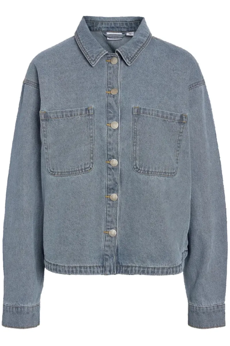 Noisy May - Nmalva L/S Shacket W Fringe Bs039Lb - 4944548 Light Blue Denim
