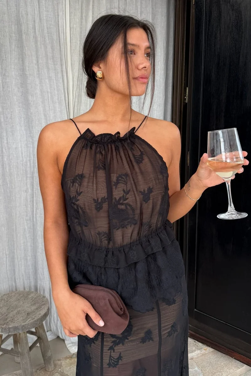 BYIC - Ellinoric Lace Top - vb Vintage Black