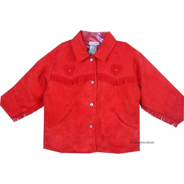 Le Top Machine Washable RED SUEDE Jacket - 2T