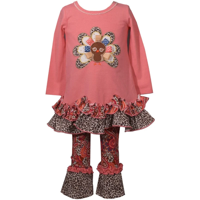 Bonnie Jean Harvest Print Turkey Legging Set