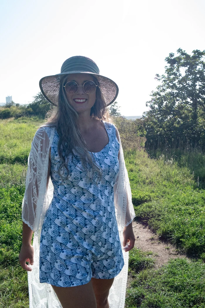 Ronja Romper - Shoal of fish blue