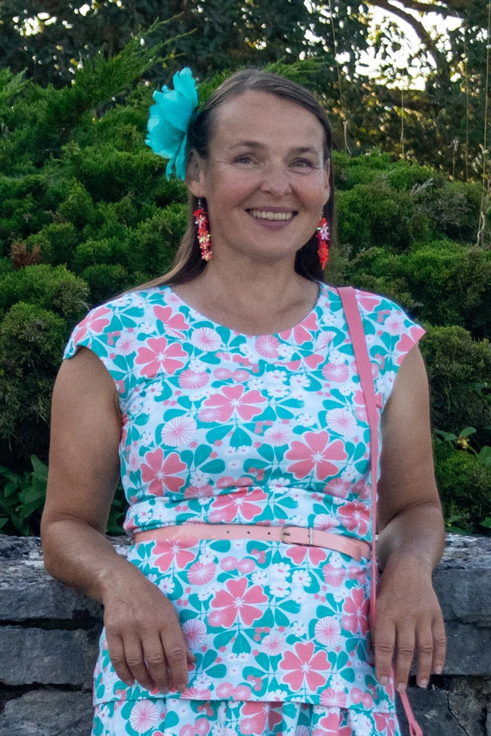 Tröja Eivor - Majblomma light blue pink