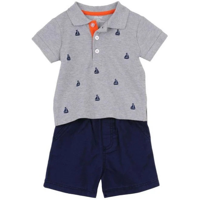Little Me Baby Boys Sailboat Short Set 6 months