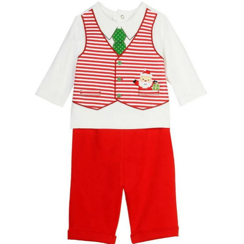 Newborn Boys Christmas Outfit Little Me Santa Pant Set